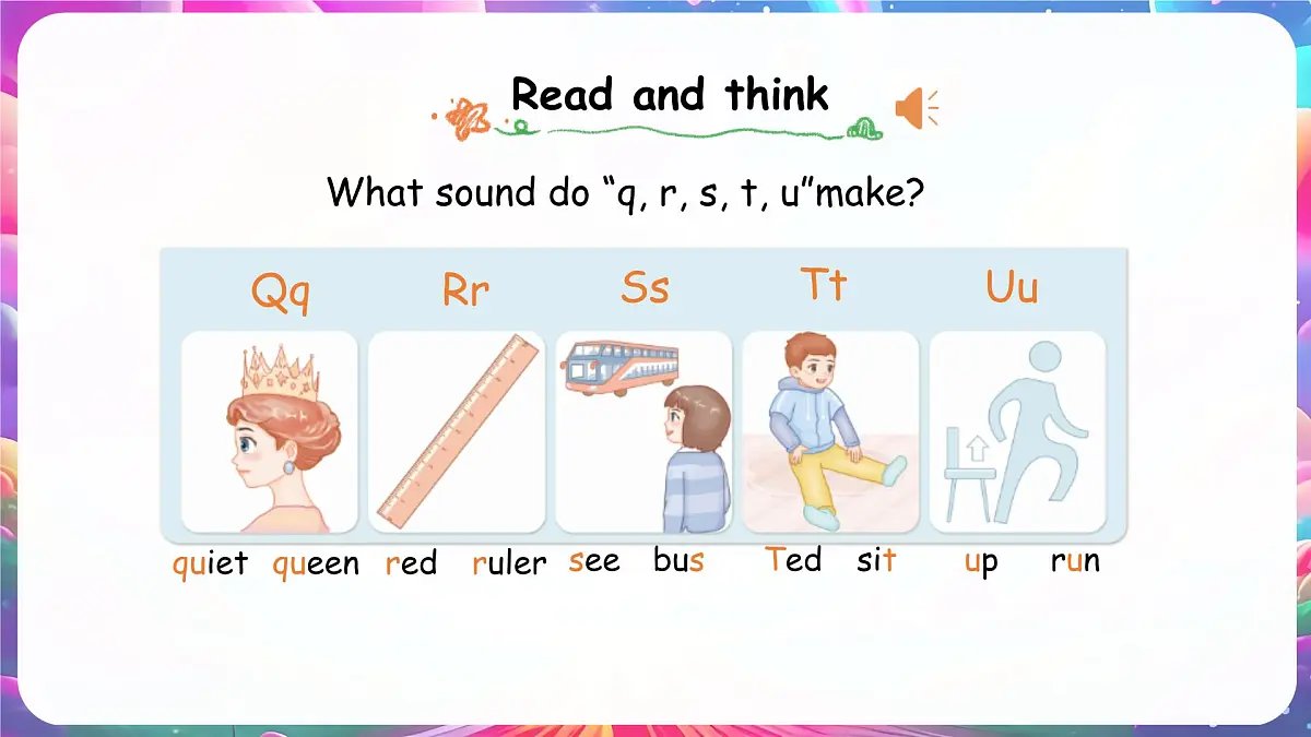 人教版PEP（2024）英语三年级上册 Unit 5 The colourful world Part A (3) Letters and sounds（课件）第6页
