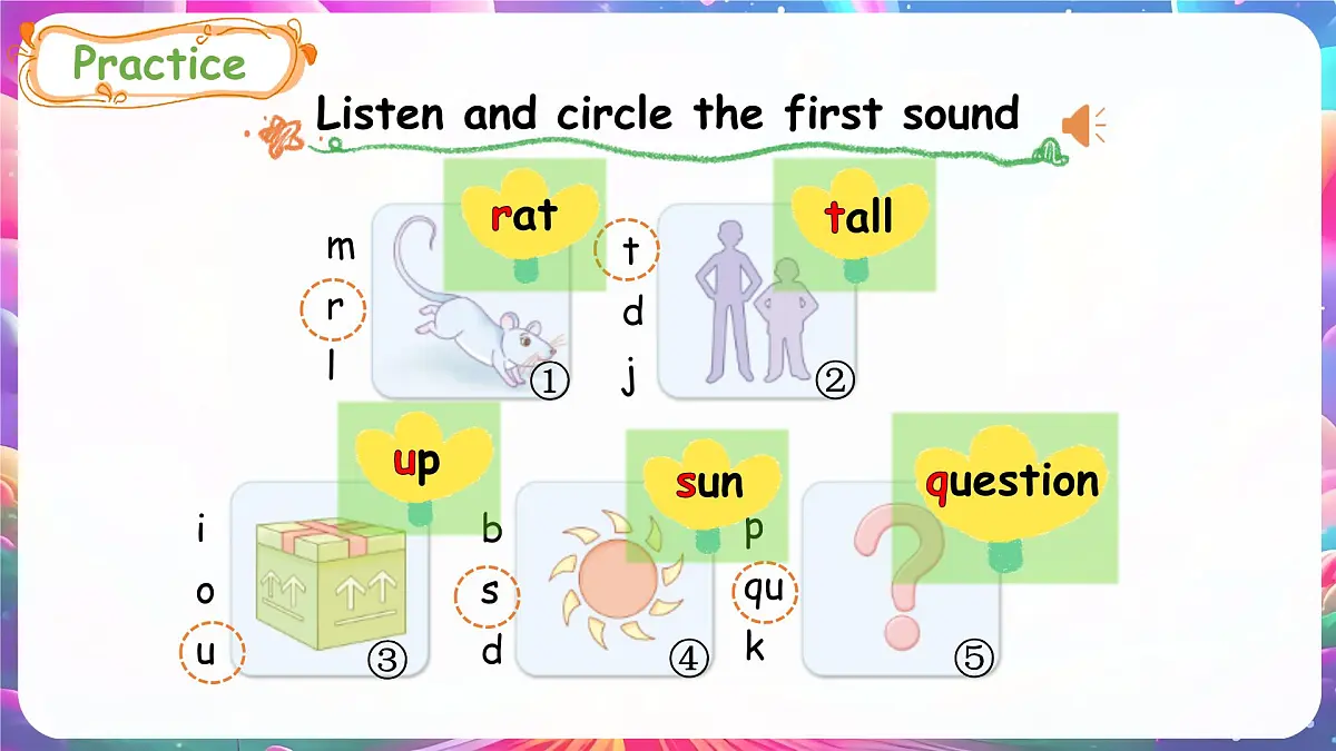 人教版PEP（2024）英语三年级上册 Unit 5 The colourful world Part A (3) Letters and sounds（课件）第8页