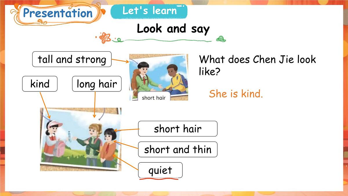 人教PEP版（2024）英语四年级上册 Unit 2 My friends Part A (2) Let's learn ~Listen and chant（课件）第7页