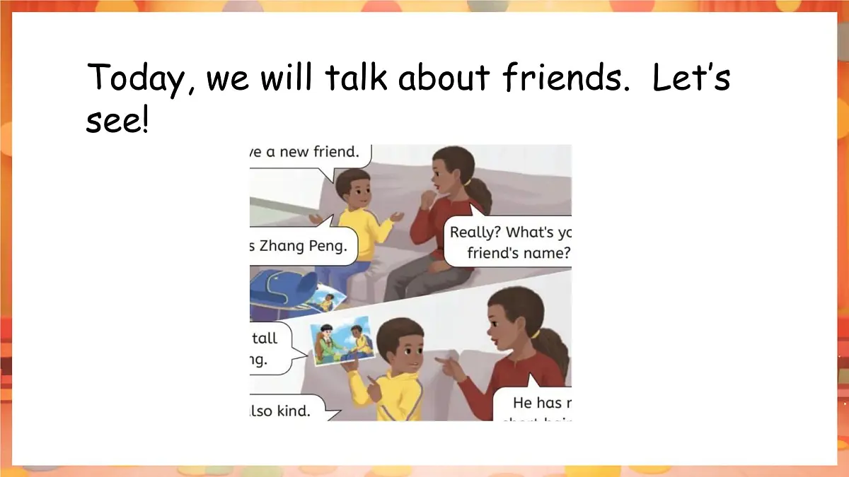 人教PEP版（2024）英语四年级上册 Unit 2 My friends Part A (1) Let's talk ~ Say and draw（课件）第5页