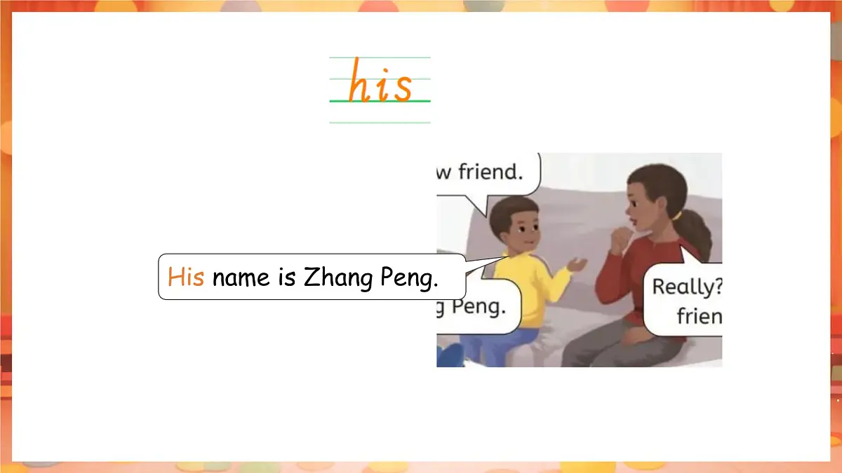 人教PEP版（2024）英语四年级上册 Unit 2 My friends Part A (1) Let's talk ~ Say and draw（课件）第8页