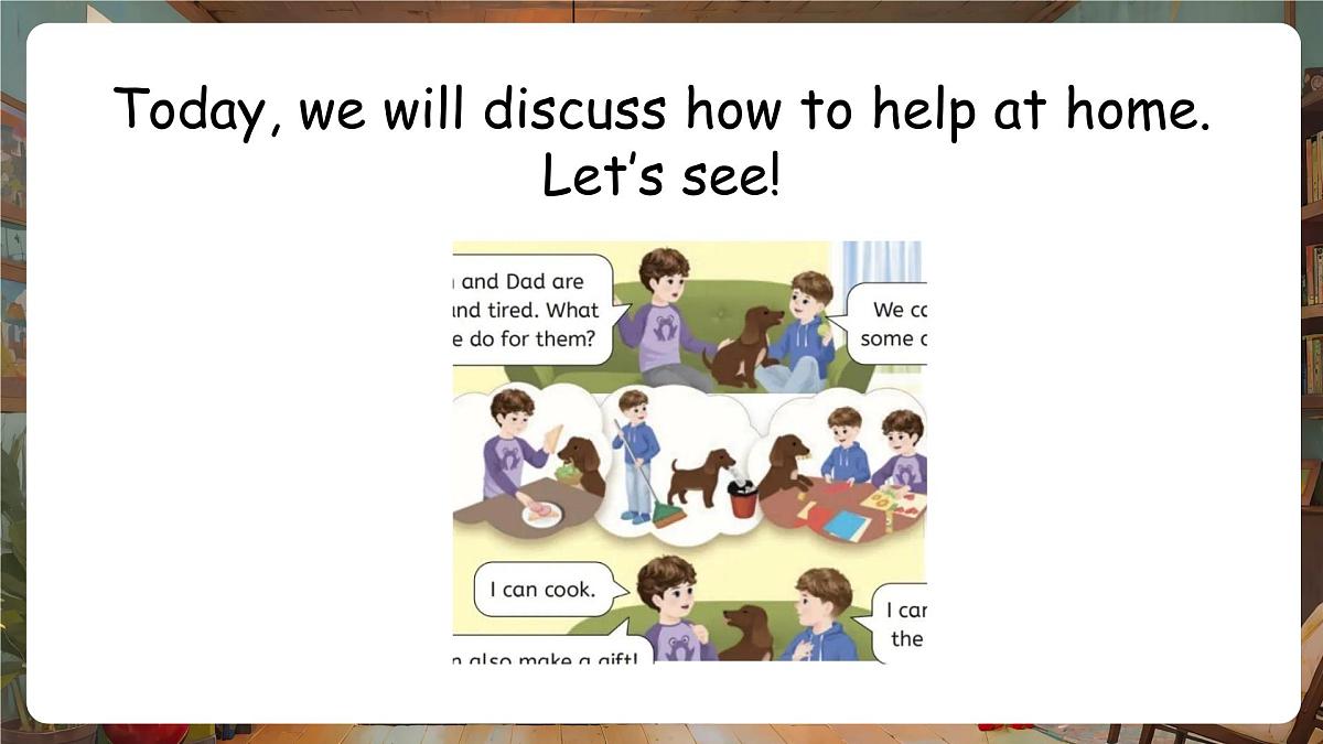 人教PEP版（2024）英语四年级上册 Unit 1 Helping at home Part B (4) Let's talk ~Discuss and make a list（课件）第5页