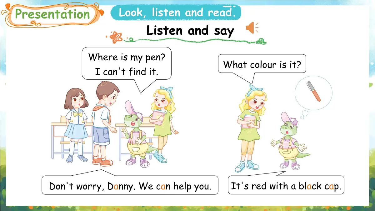 冀教版（三起）（2024）英语三年级上册 Unit 4 My friends Lesson 3 Don't worry（课件）第4页