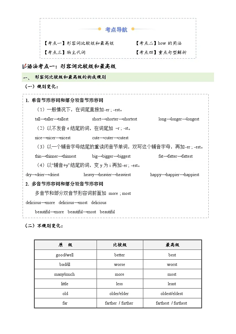 Unit1（知识清单）-2024-2025学年六年级英语下学期期中复习讲练测（人教PEP版）-A4第2页
