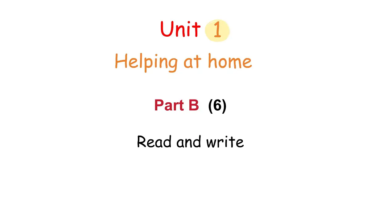 Unit 1 Part B (6)Read and write（课件）2025-2026学年人教版四年级英语上册第1页