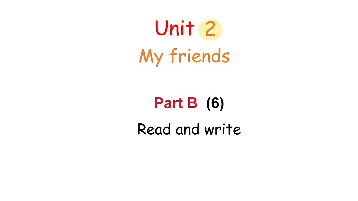 Unit 2 Part B (6)Read and write（课件）2025-2026学年人教版四年级英语上册第1页