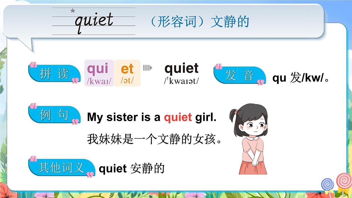 人教版PEP（2024）英语四年级上册 Unit 2 My friends 单词讲解（课件）第7页