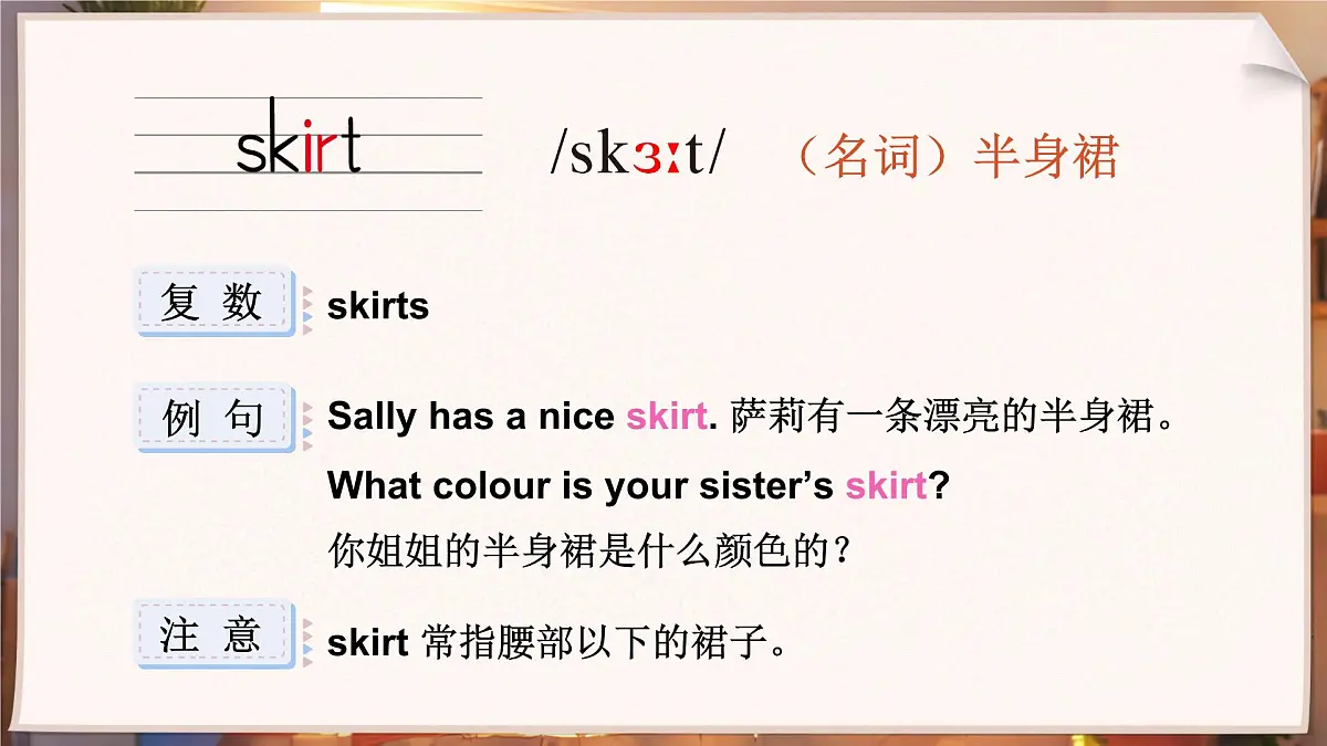 Unit 8 What we wear单词讲解（课件）2025-2026学年译林版四年级英语上册第6页