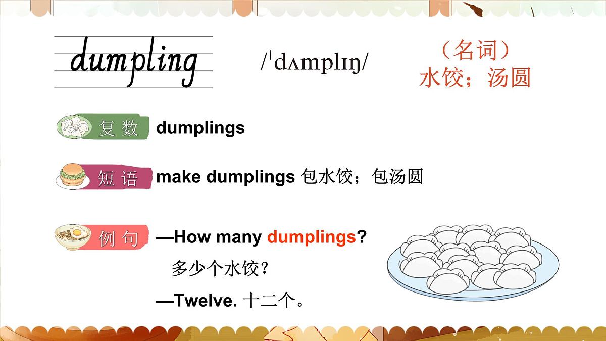Unit 3 I like dumplings单词讲解（课件）2025-2026学年湘少版四年级英语上册第2页