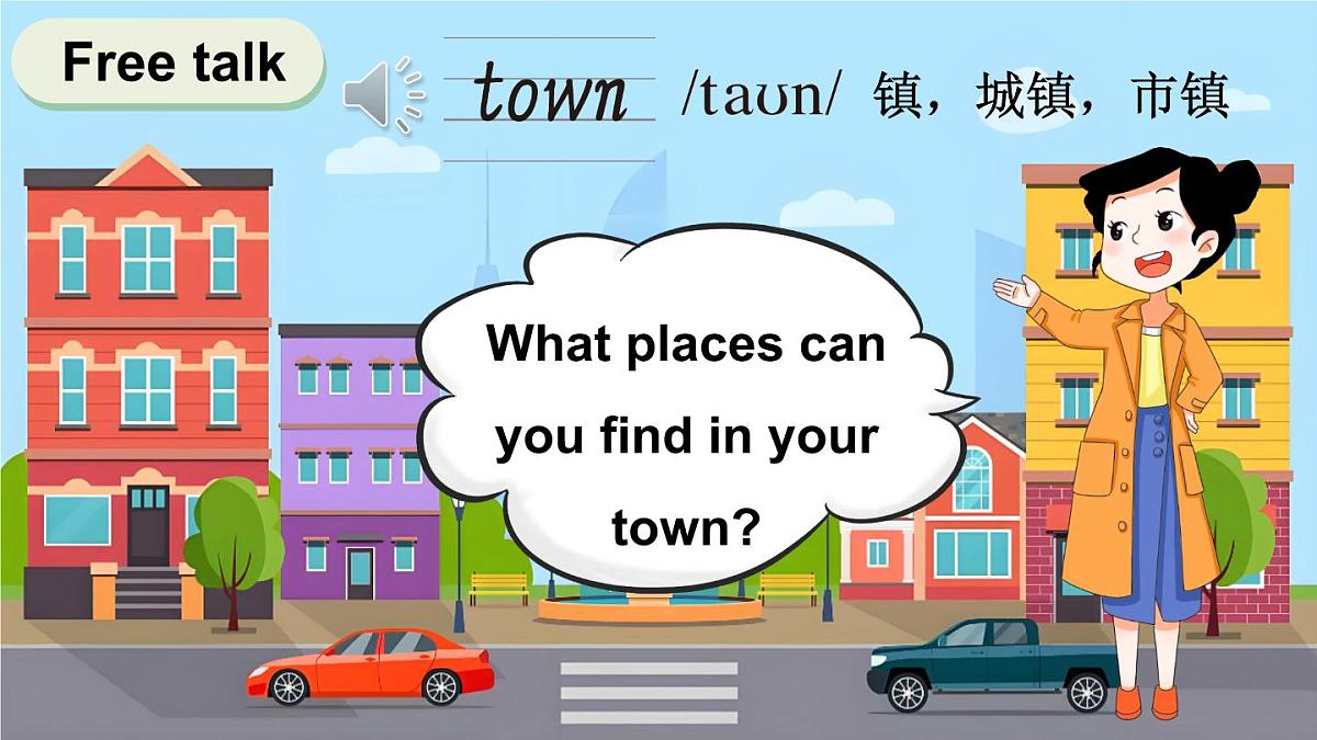 剑桥版英语四年级上传Unit 2 In town 第1课时（Ready to learn）课件（新版教材）第3页