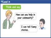 新人教版PEP（2024）英語四年級上冊 Unit 4 Helping in the community Part B 第4課時 Let's talk&Look and say（課件+素材）