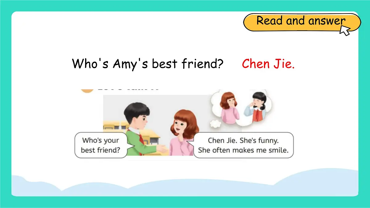 人教版PEP英语四年级上册Unit 2 My friends PartB Let's talk & Talk about your best friend 课件第6页