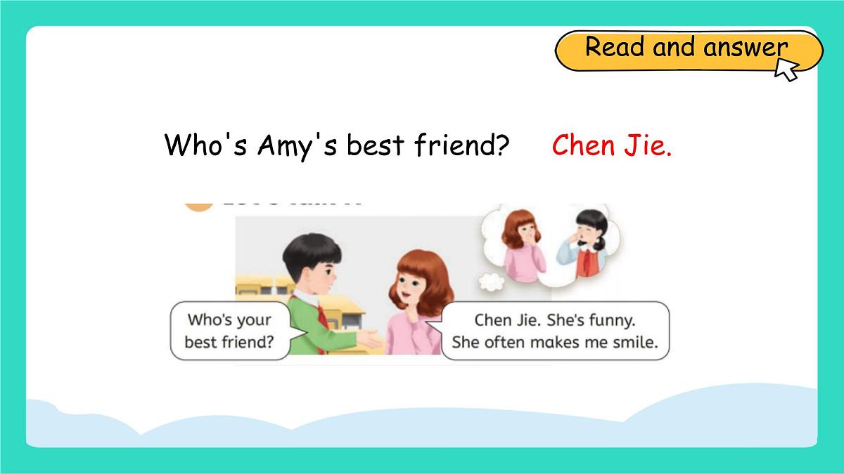 人教版PEP英语四年级上册Unit 2 My friends PartB Let's talk & Talk about your best friend 课件第6页