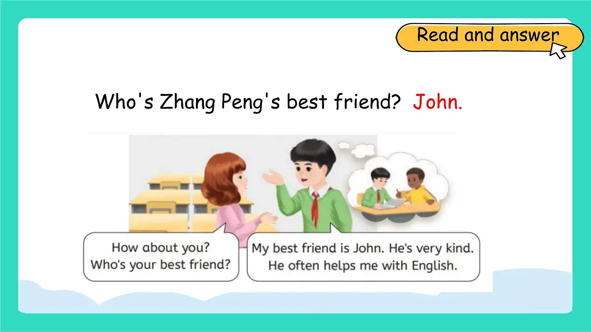 人教版PEP英语四年级上册Unit 2 My friends PartB Let's talk & Talk about your best friend 课件第8页