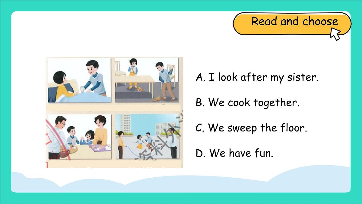 人教版PEP英语四年级上册Unit1 Helping at home B Let's learn&Listen and chant 课件第4页