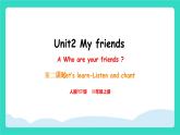 人教版PEP英語四年級上冊Unit 2 My friends PartA Let's learn & Listen and chant 課件