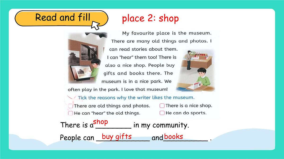 人教版PEP英语四年级上册Unit 3  Places we live in Part B Read and write课件第8页