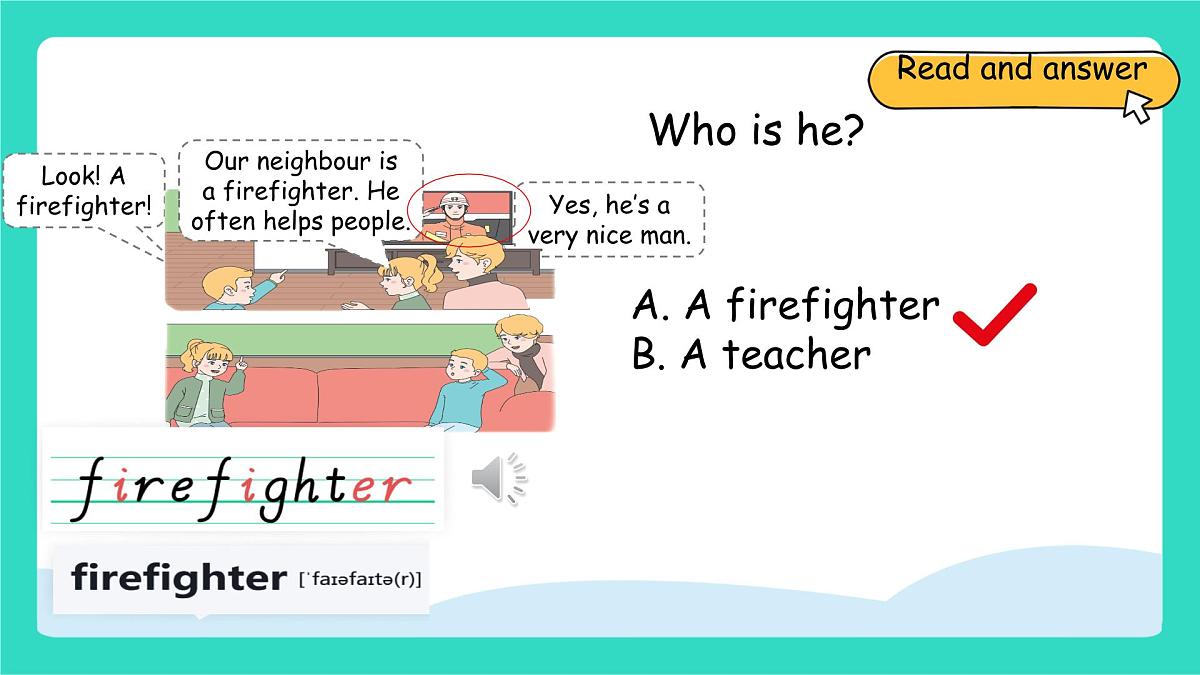 人教版PEP英语四年级上册Unit 4  Helping in the community  Part A Let's talk & share and say课件第5页