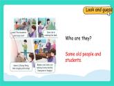 人教版PEP英語四年級上冊Unit 4  Helping in the community  Part B Let's talk & Look and say課件