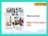 人教版PEP英語四年級上冊Unit 4  Helping in the community  Part B Let's talk & Look and say課件