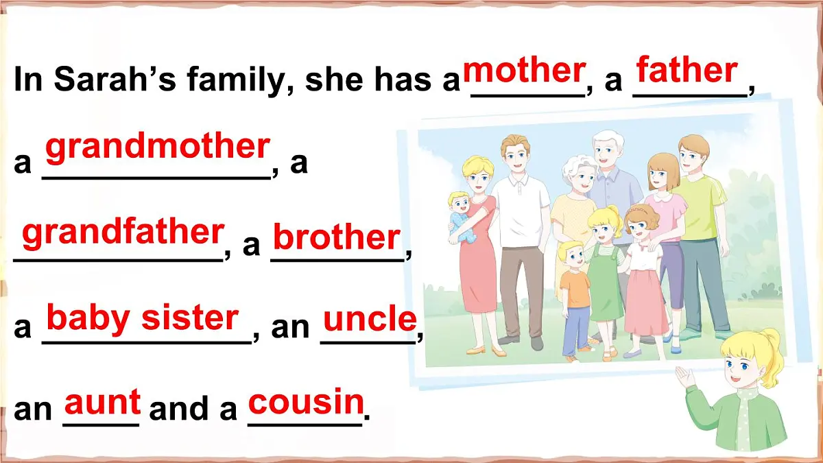 人教英语三上Unit 2 Different familiesPart B 第4课时（课件）第4页