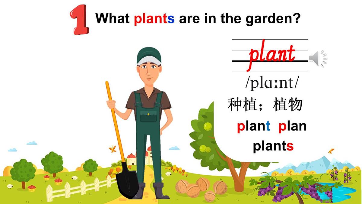人教英语三上Unit 4 Plants around us Part B 第3课时（课件）第8页