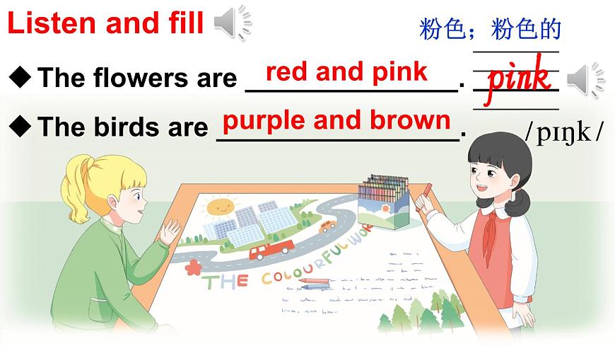 人教英语三上Unit 5 The colourful world Part B 第4课时（课件）第8页