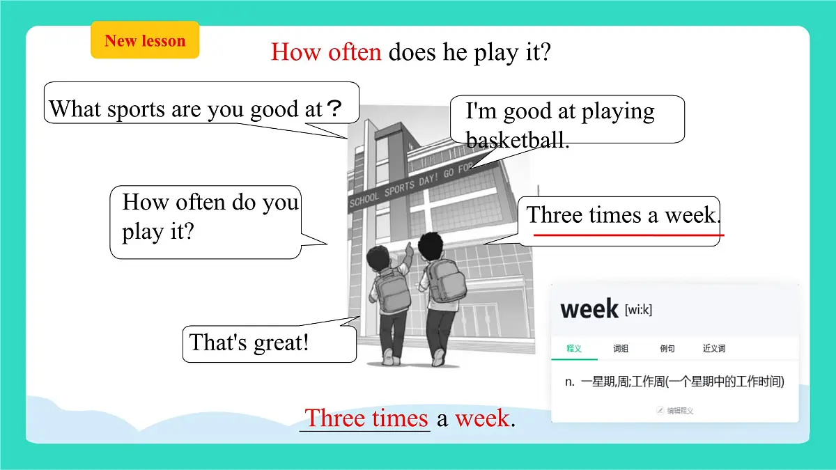 人教精通版英语四年级上册Unit 1 Sports Lesson 2（课件）第6页