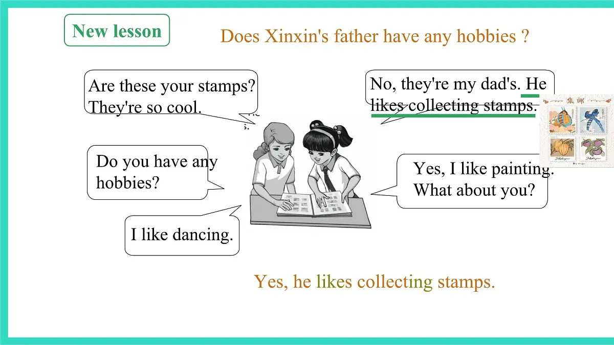 人教精通版英语四年级上册Unit 2 Hobbies lesson 1（课件）第5页