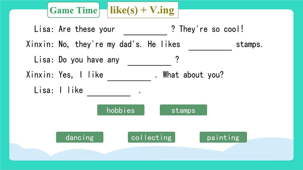 人教精通版英语四年级上册Unit 2  Hobbies  lesson 1（课件）第7页