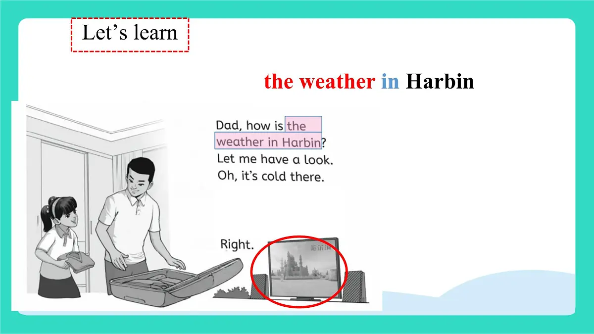 人教精通版英语四年级上册Unit 3 Weather lesson 1（课件）第6页