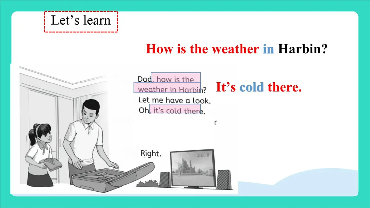 人教精通版英语四年级上册Unit 3 Weather lesson 1（课件）第7页