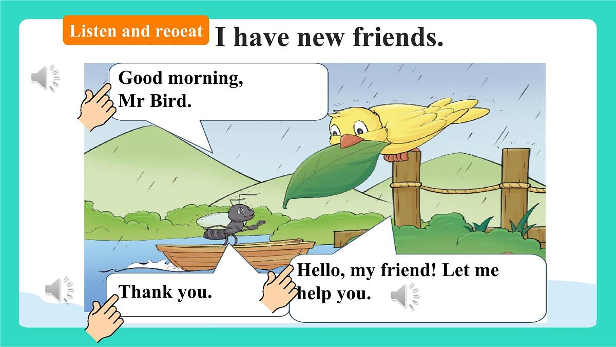 北京版英语三年级上册Unit 1 Hello, New Friends! Lesson 4 I Have New Friends（课件）第7页