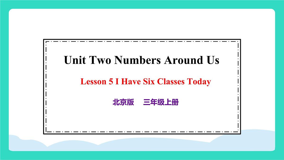 北京版英语三年级上册Unit 2 Numbers Around Us Lesson 5  I Have Six Classes Today（课件）第1页