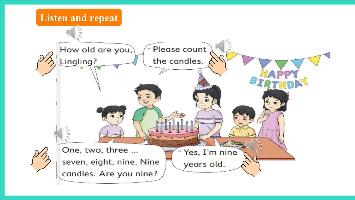 北京版英语三年级上册Unit 2 Numbers Around Us Lesson 6  I'm Nine Years Old（课件）第8页