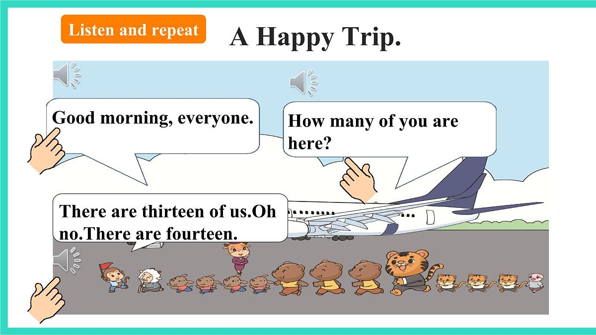 北京版英语三年级上册Unit 2 Numbers Around Us Lesson 8  A Happy Trip（课件）第6页