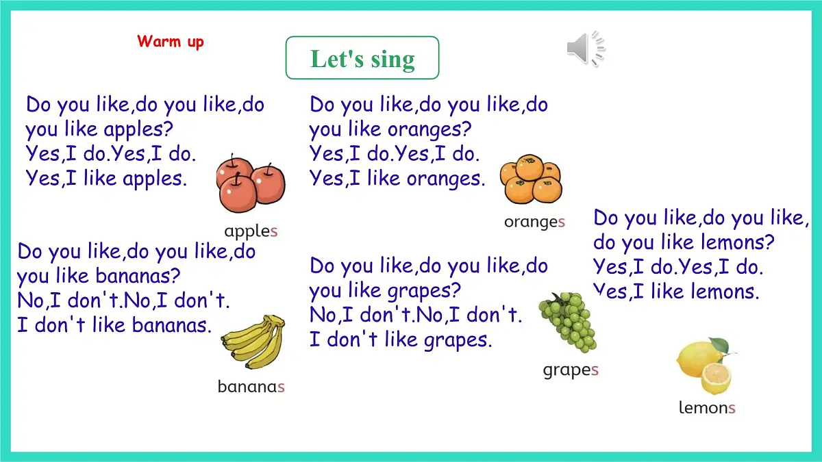 人教精通版英语三年级上册Unit 5 Drinks and fruits Lesson3（课件）第2页