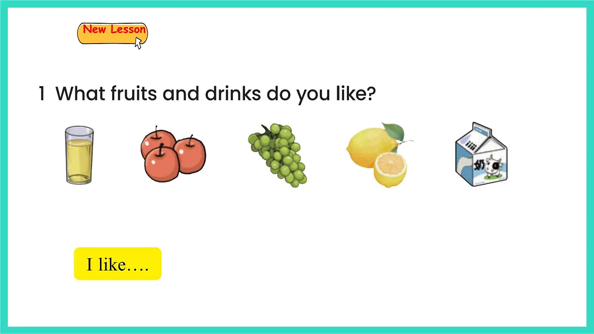 人教精通版英语三年级上册Unit 5 Drinks and fruits Lesson3（课件）第3页