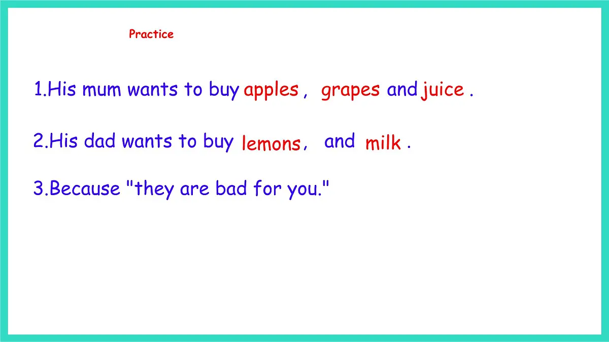 人教精通版英语三年级上册Unit 5 Drinks and fruits Lesson3（课件）第6页