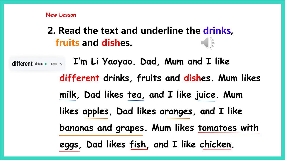 人教精通版英语三年级上册Unit 6 Food Lesson3（课件）第4页