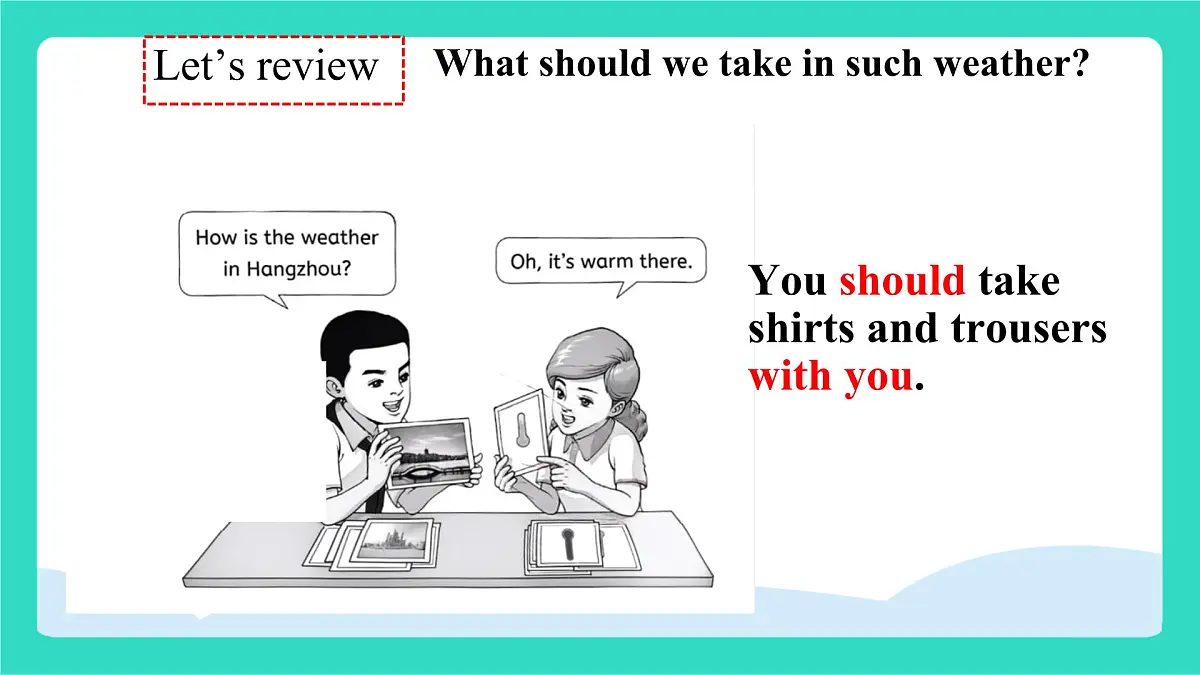 人教精通版英语四年级上册Unit 3 Weather lesson 4（课件）第5页