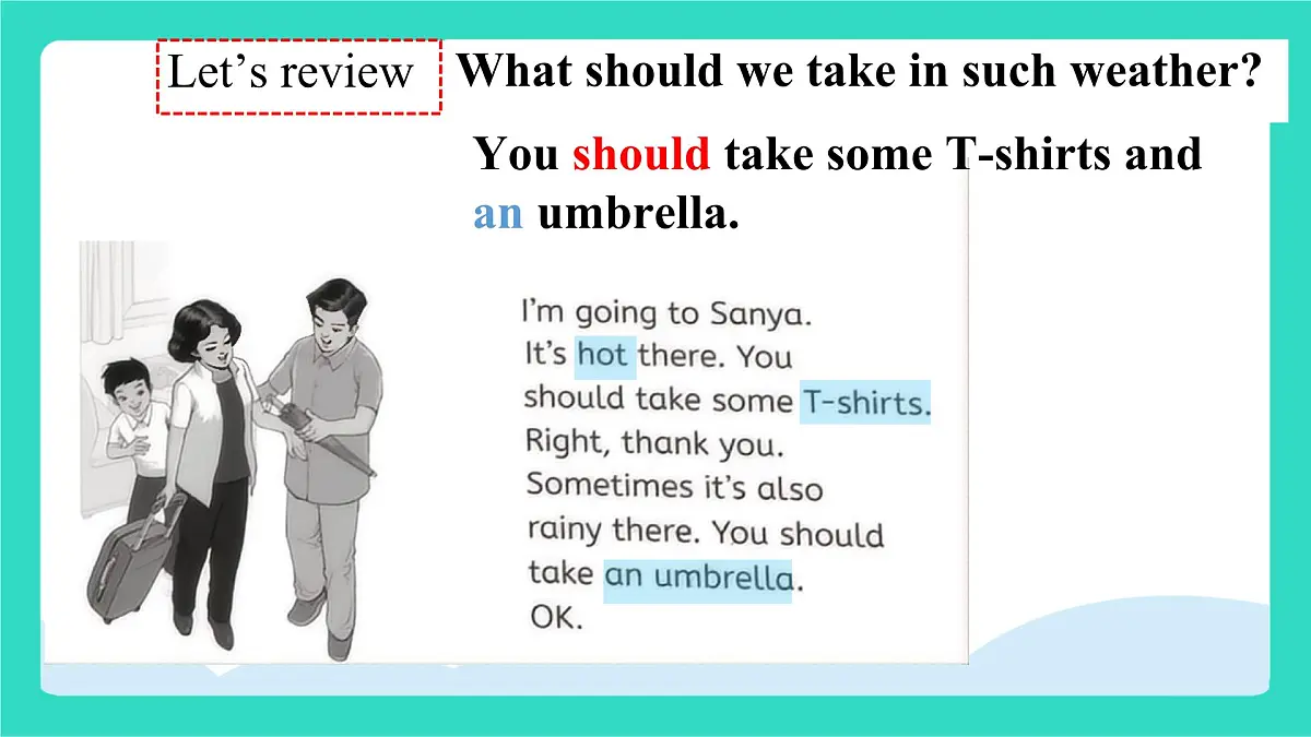 人教精通版英语四年级上册Unit 3 Weather lesson 4（课件）第7页