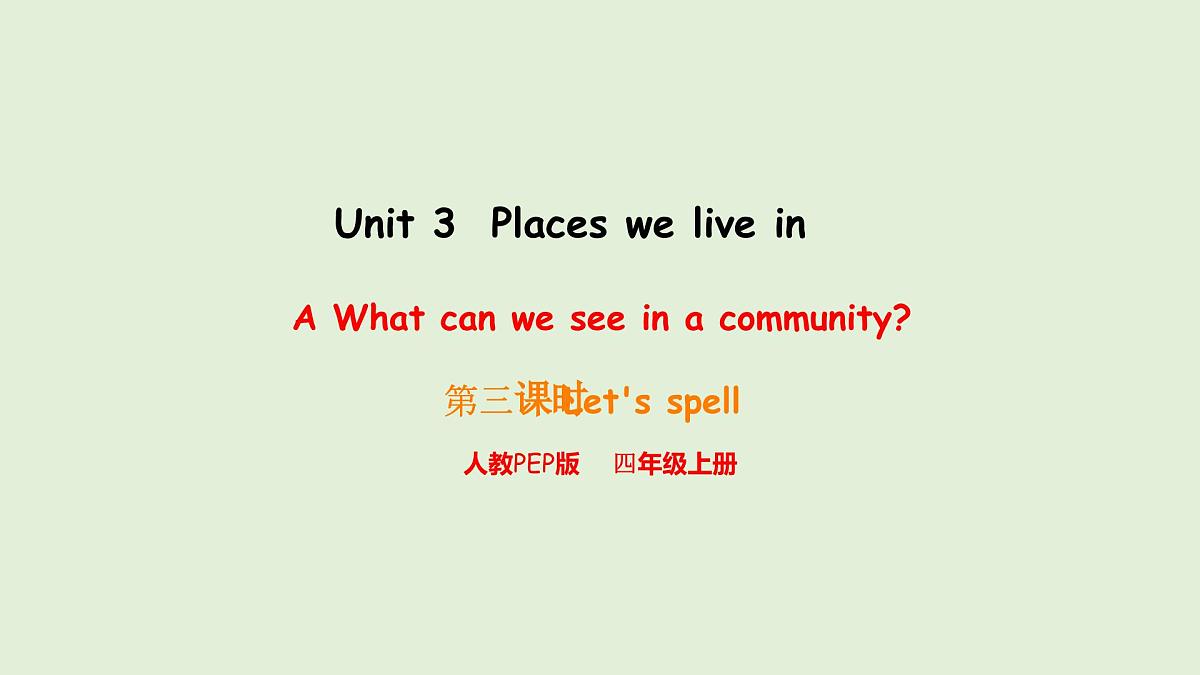 Unit 3  Places we live in A Let's spell（课件）2025-2026学年人教版四年级英语上册第1页
