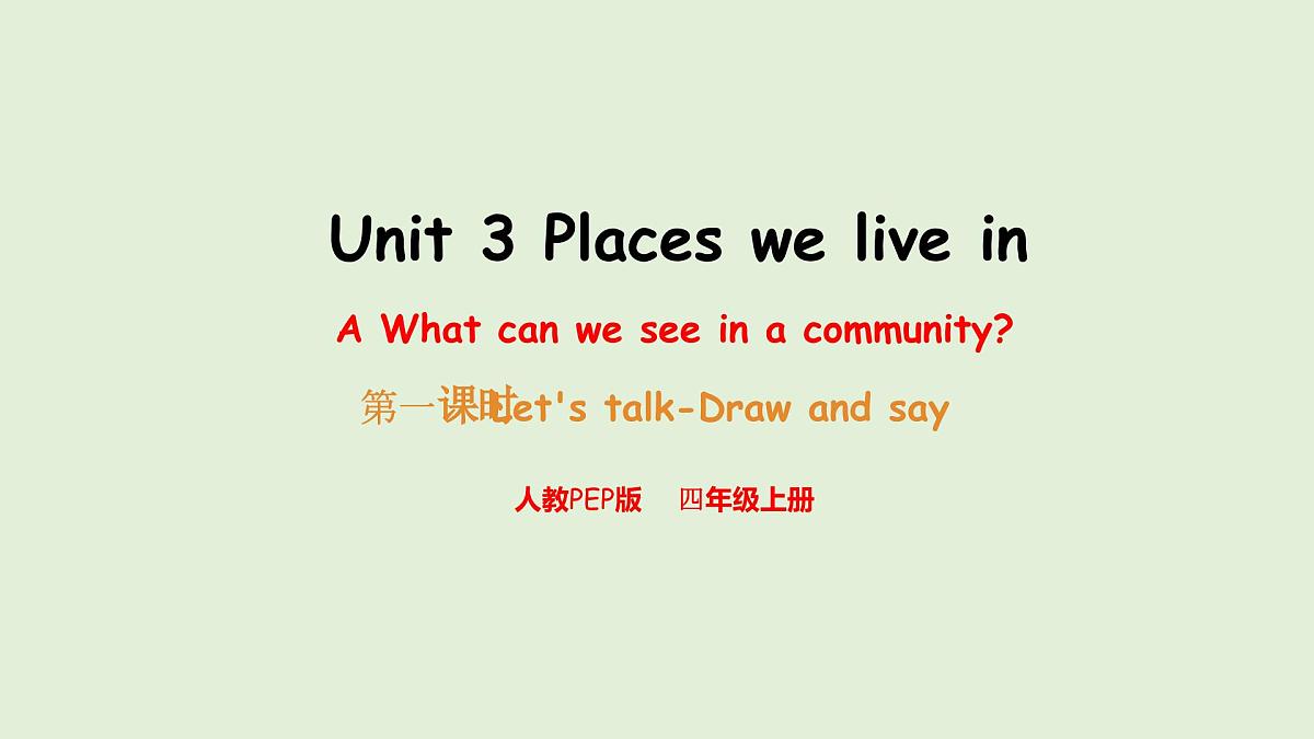Unit 3 Places we live in A talk & Draw and say（课件）2025-2026学年人教版四年级英语上册第1页
