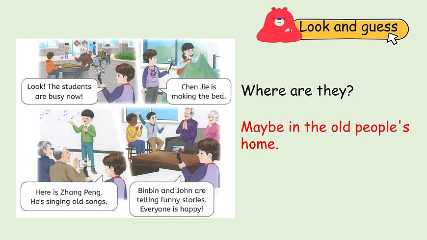 Unit 4 Helping in the community B Let's talk & Look and say（课件）2025-2026学年人教版四年级英语上册第5页