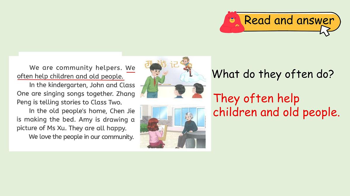 Unit 4 Helping in the community B Read and write（课件）2025-2026学年人教版四年级英语上册第7页