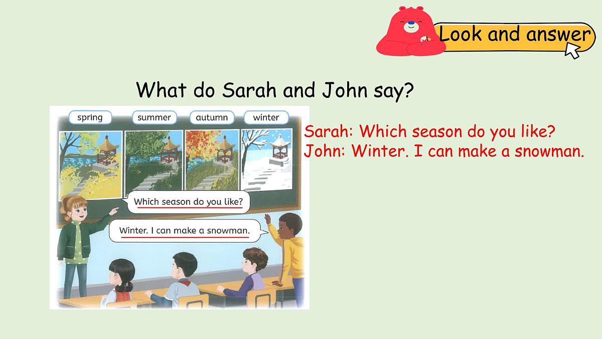 Unit 6 Changing for the seasons B Let's learn & Do a survey（课件）2025-2026学年人教版四年级英语上册第5页