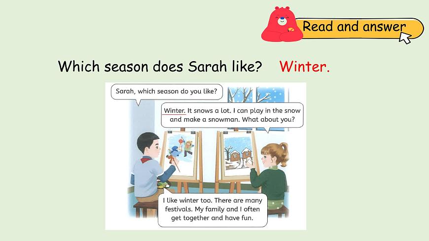 Unit 6 Changing for the seasons B Let's talk & Act and guess（课件）2025-2026学年人教版四年级英语上册第6页