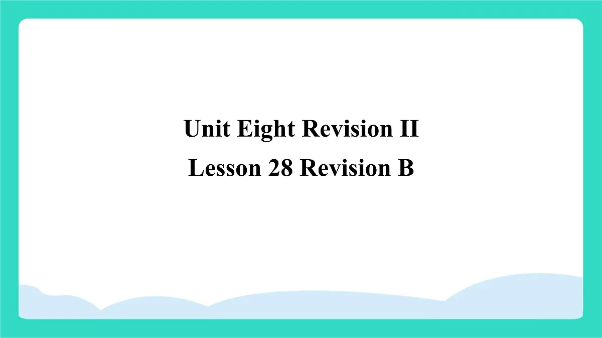 北京版英语三年级上册Unit Eight Revision II Lesson 28 Revision B（课件）第1页