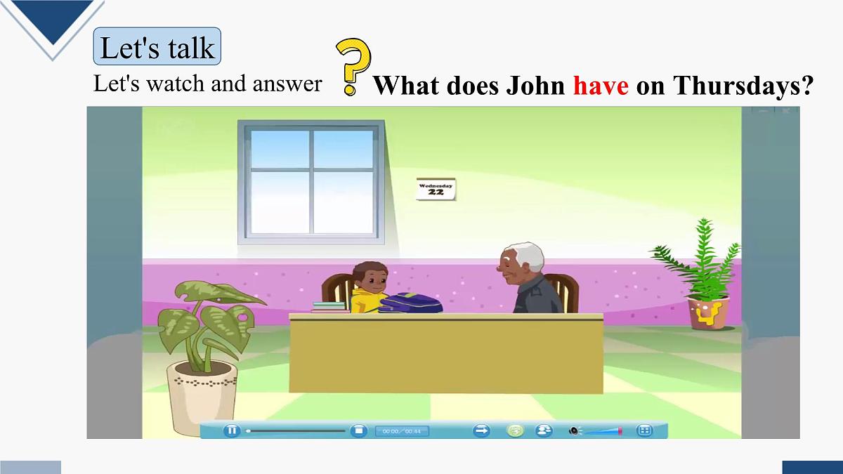 人教PEP英语五年级上册Unit 2 My Week Part A Let's talk（课件）第6页